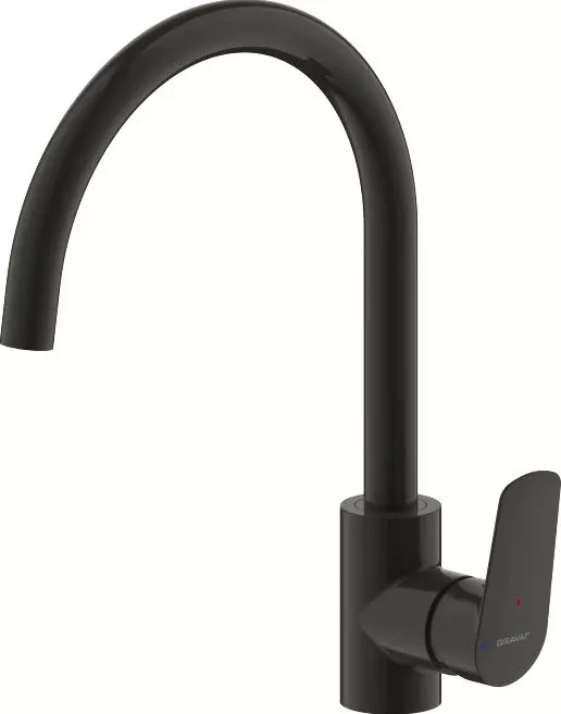 

Смеситель для кухни Bravat Rhein F7429564BW-ENG черный матовый