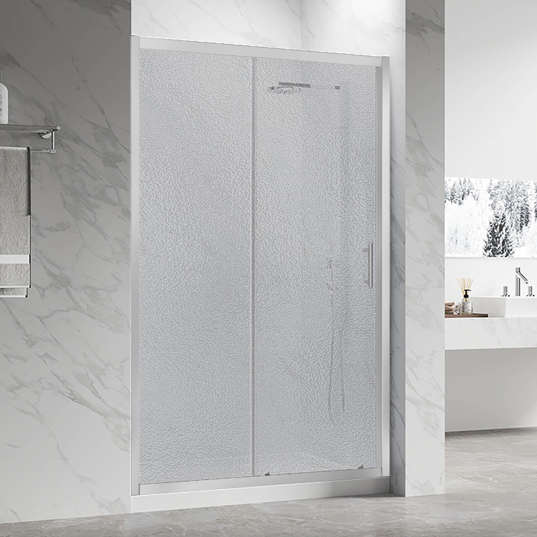 

Душевая дверь в нишу Veconi Vianno VN55-140-02-C8 140 см, профиль хром, стекло текстурное pear