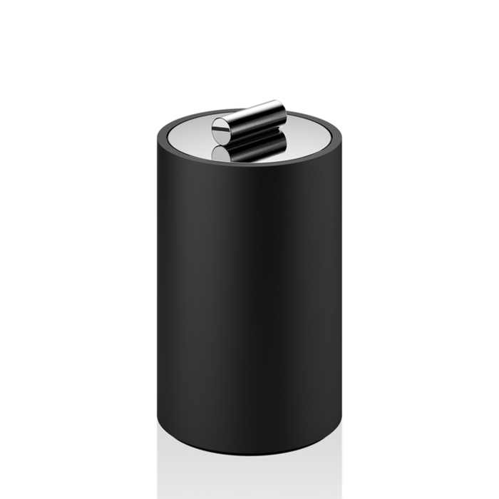 

DECOR WALTHER (STONE DMD M) Контейнер с крышкой универсальный 13,5 X Ø 8 см, черный матовый/хром