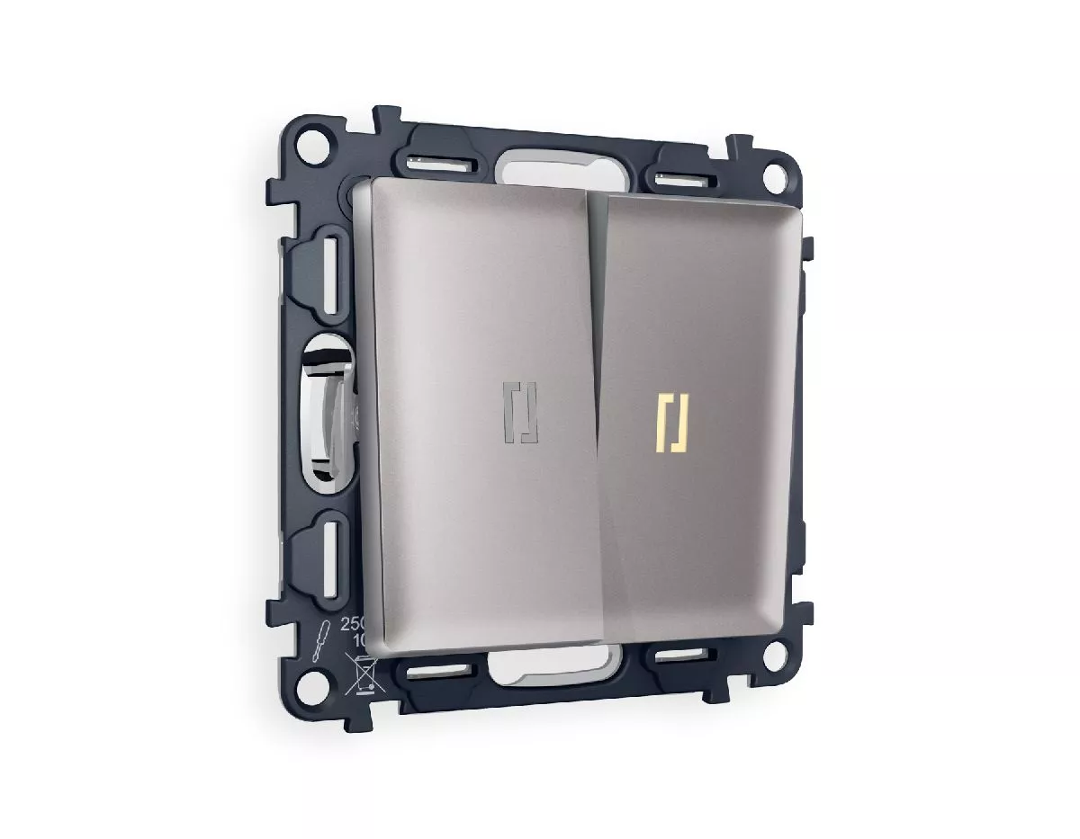 

Комплект механизма 2-кл выключателя с подсветкой Ambrella Volt Alfa MA504010