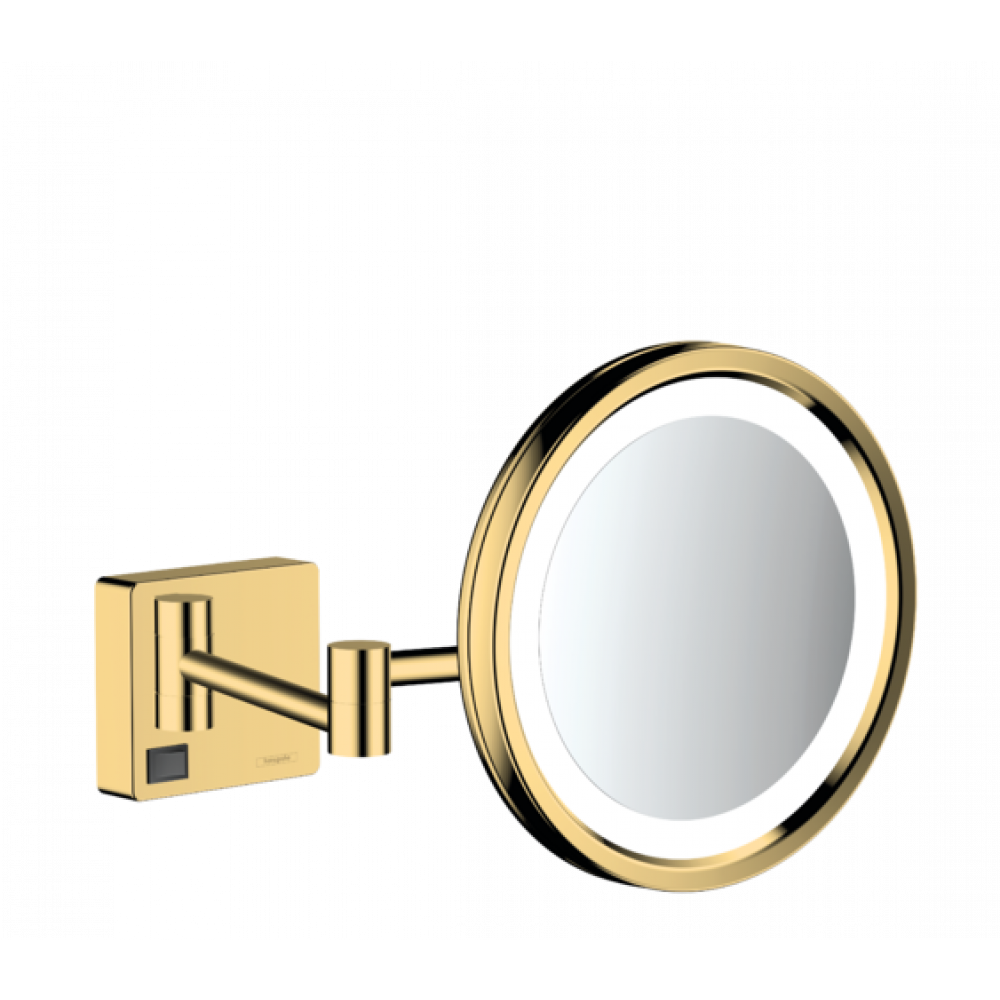 Косметическое зеркало Hansgrohe AddStoris с подсветкой полированное золото