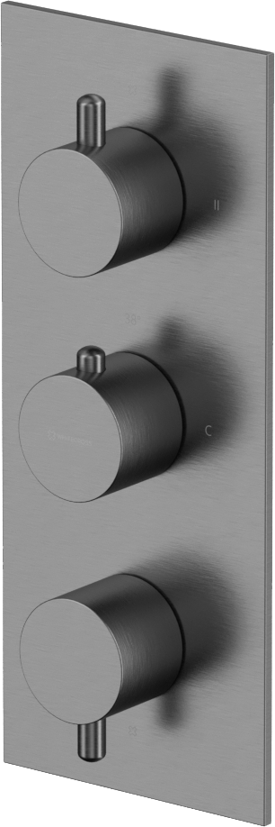 

Термостатический смеситель встраиваемый WHITECROSS Y Y1238GM С ВНУТРЕННЕЙ ЧАСТЬЮ, для ванны с душем, оружейная сталь