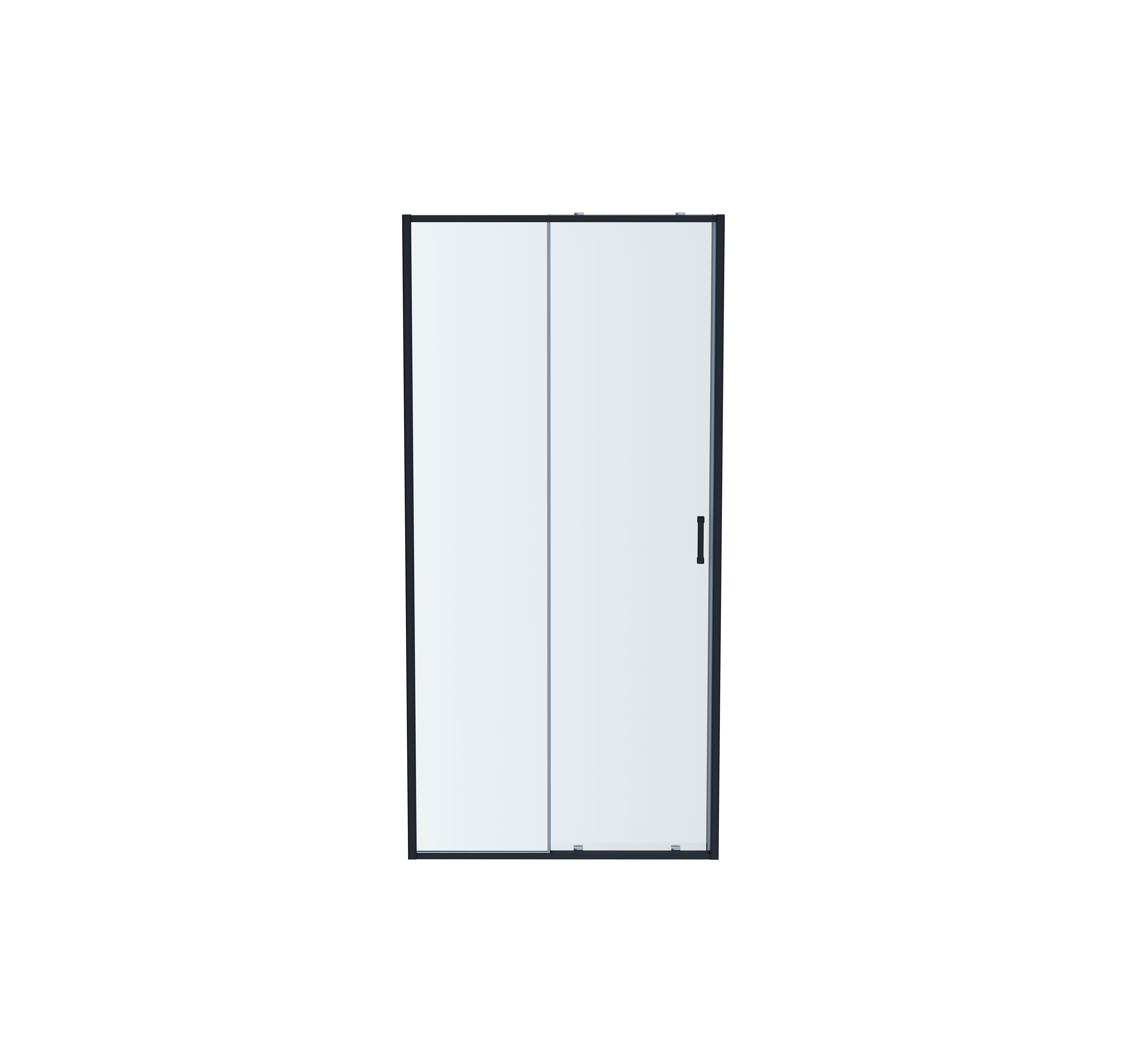 AQ ARI RA 12020BL Душевая дверь двухэлементная, раздвижная1200x2000 профиль черный, стекло прозрачное - фото 1