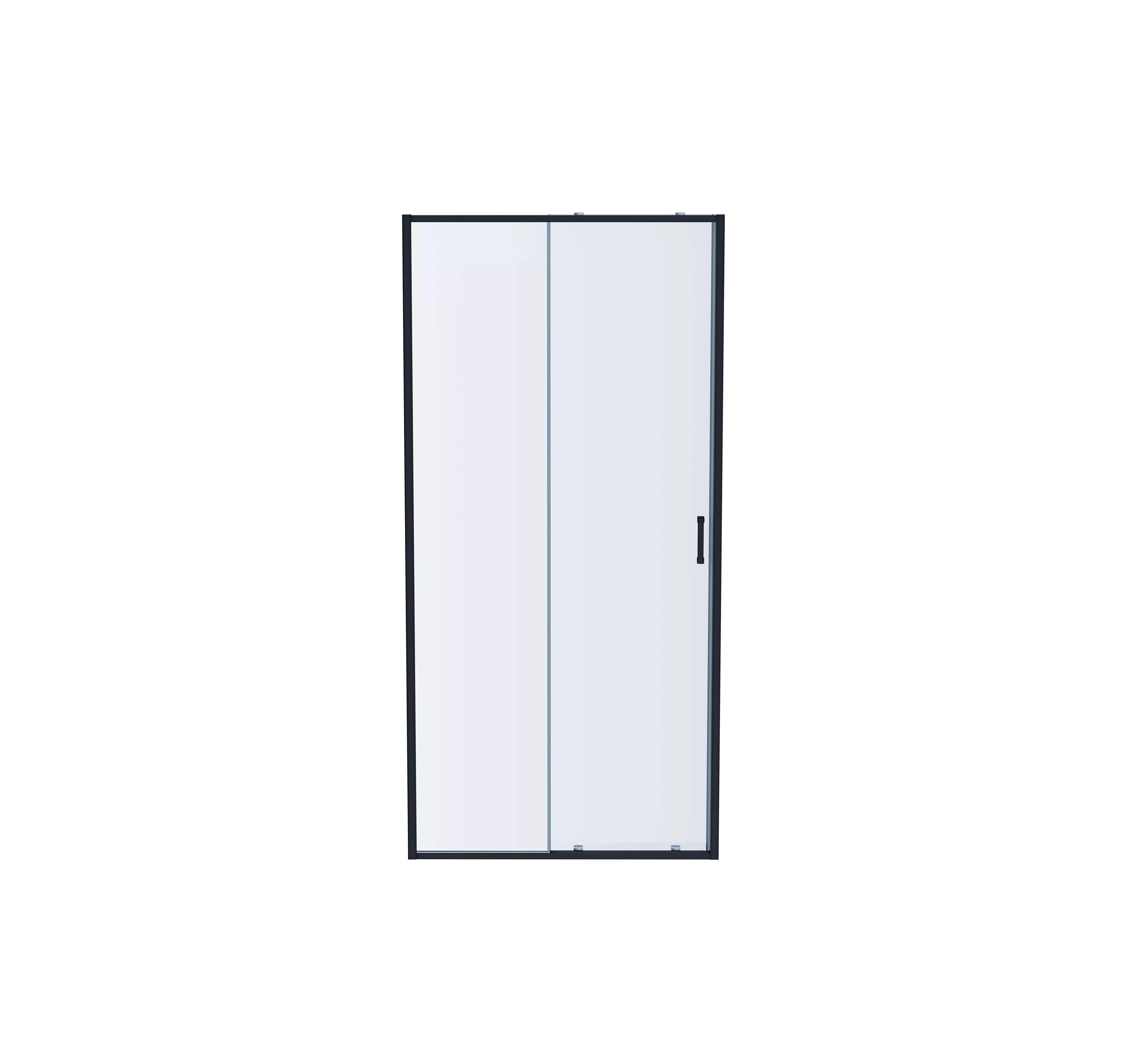 AQ ARI RA 12020BL Душевая дверь двухэлементная, раздвижная1200x2000 профиль черный, стекло прозрачное - фото 1