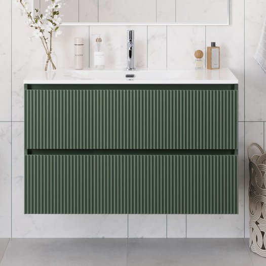 

Тумба под раковину без столешницы BelBagno Uno 100 подвесная, 2 ящика, матовая еловая