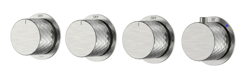 Смеситель встроенный с термостатом STICK DIAMOND NICKEL BRUSH 5-проходной