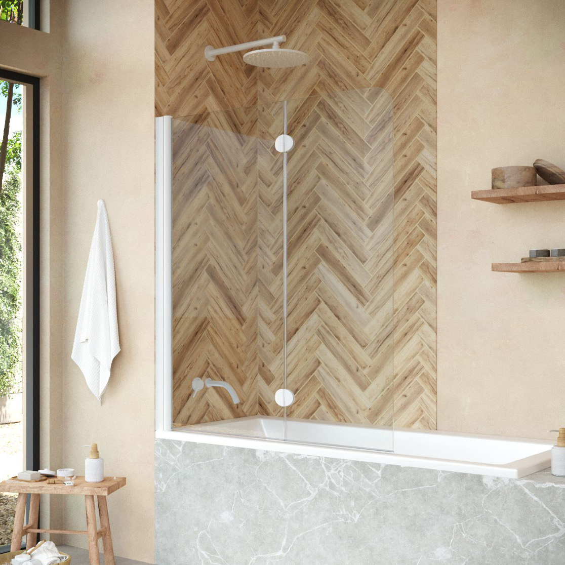 

Шторка на ванну Vegas Glass E2V NOVO 120 01 01 L профиль белый глянцевый, стекло прозрачное