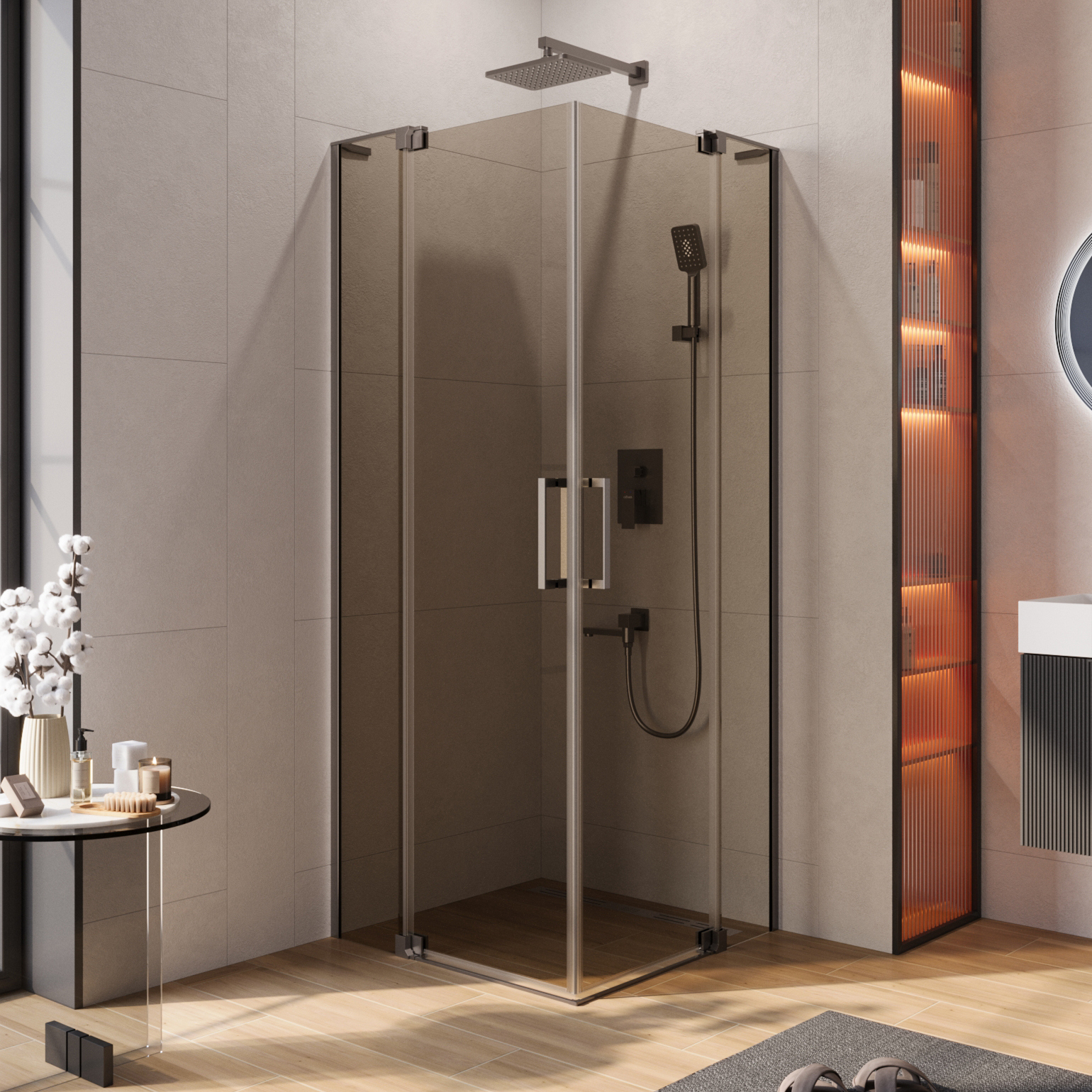 

Душевой уголок Cezares Slider A 2 70/80 BR GM профиль оружейная сталь, стекло бронза