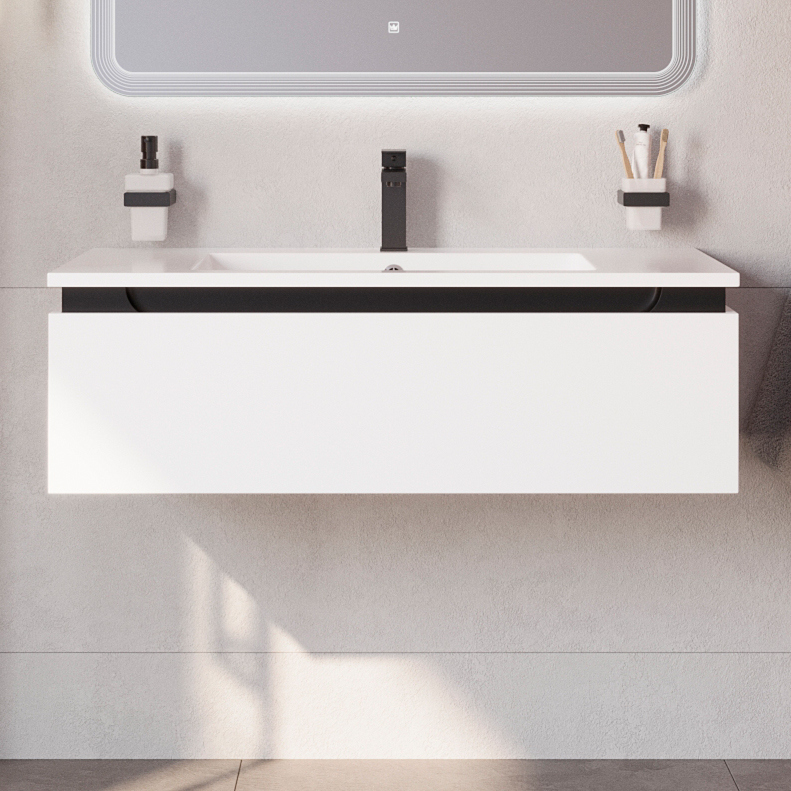 

Тумба под раковину без столешницы Cezares Slider 100 подвесная, 1 ящик, белая