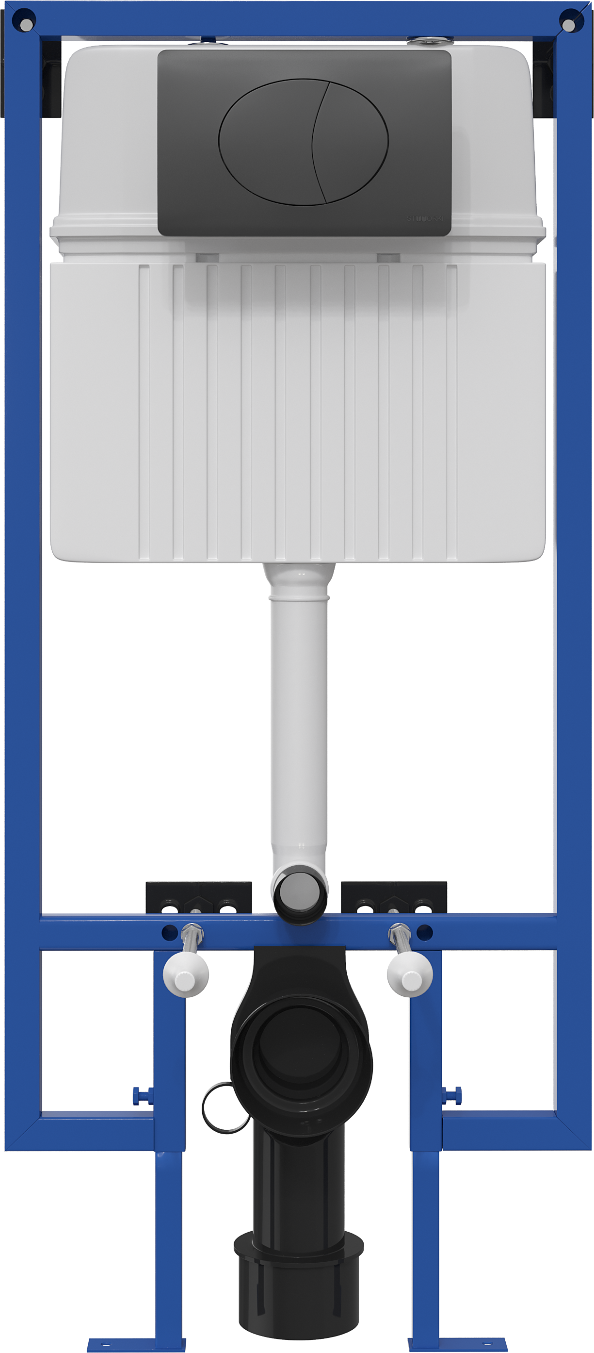 Система инсталляции для унитазов STWORKI 510163 с черной матовой кнопкой смыва