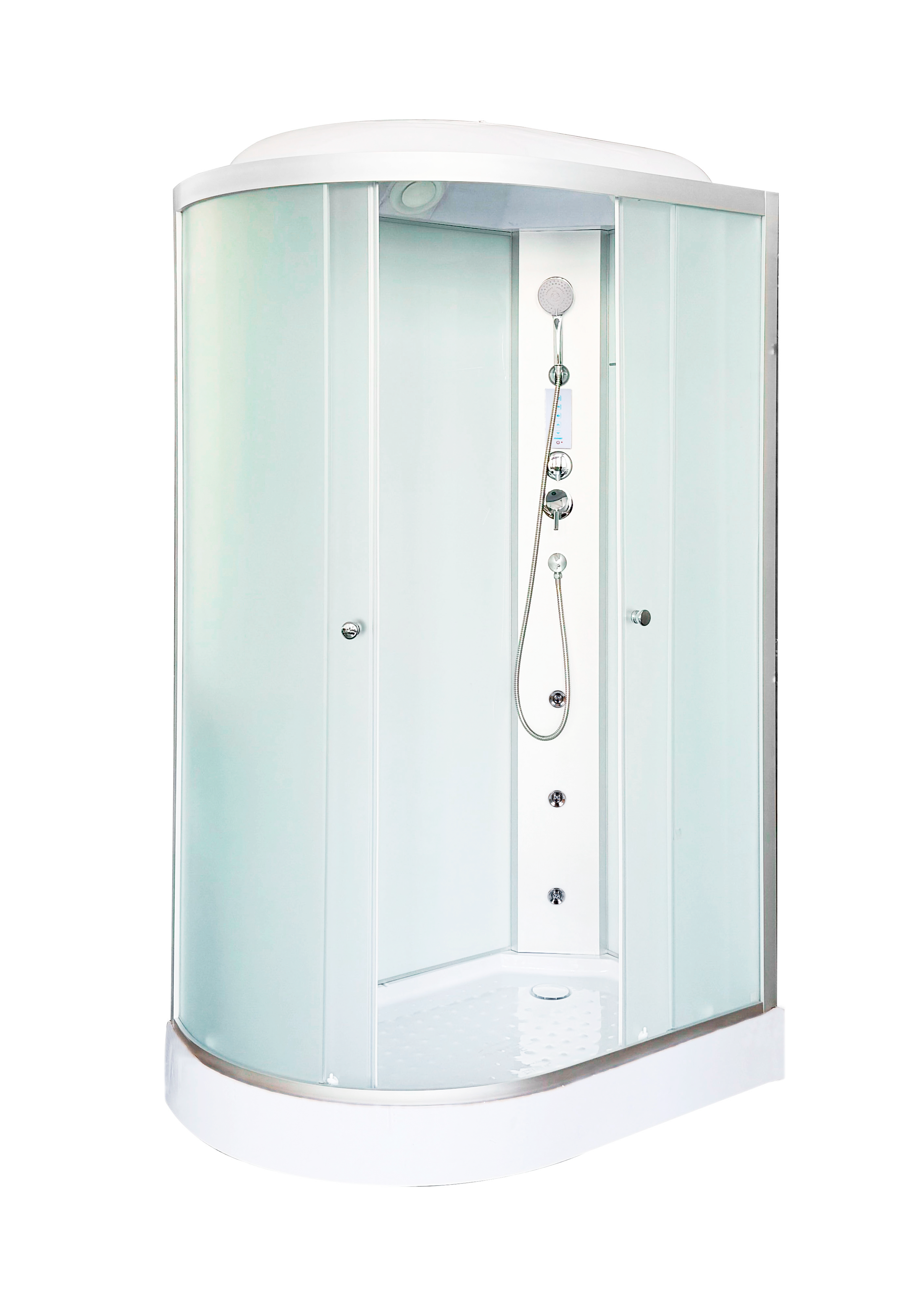 Душевая кабина DTO LM902R 120х80, с гидромассажем и электрикой, профиль хром, стекло матовое