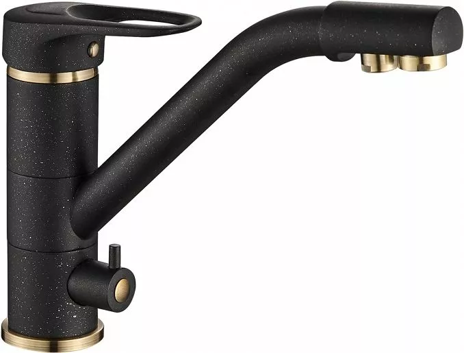 

Смеситель для кухни Steel Hammer SH 321 BLACK BR с подключением к фильтру черный, бронза, черный металлик