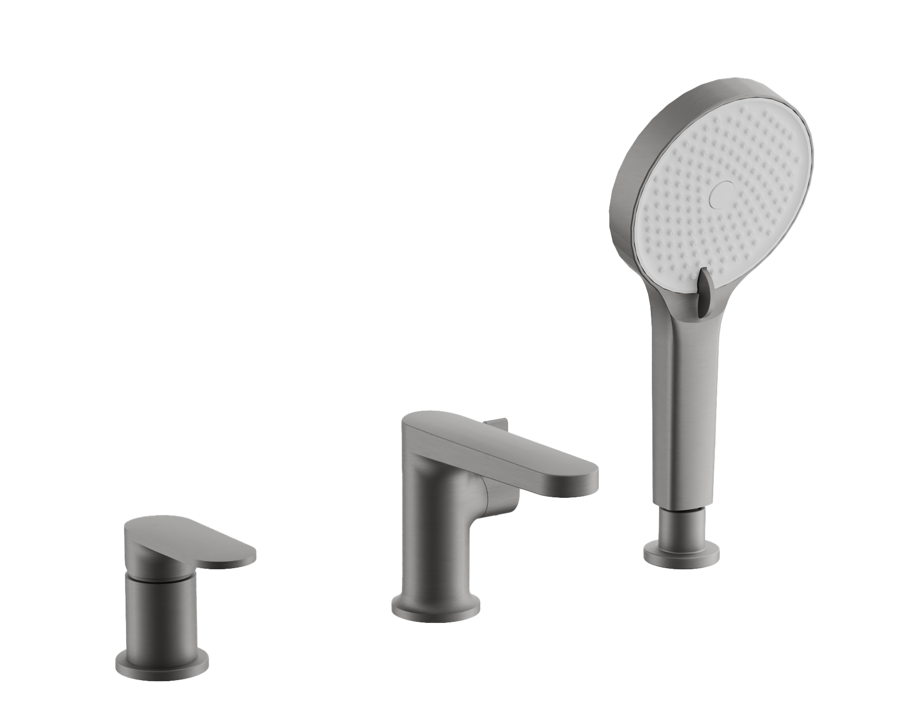 

Смеситель на борт ванны BELZ B713 B66713-3 оружейная сталь