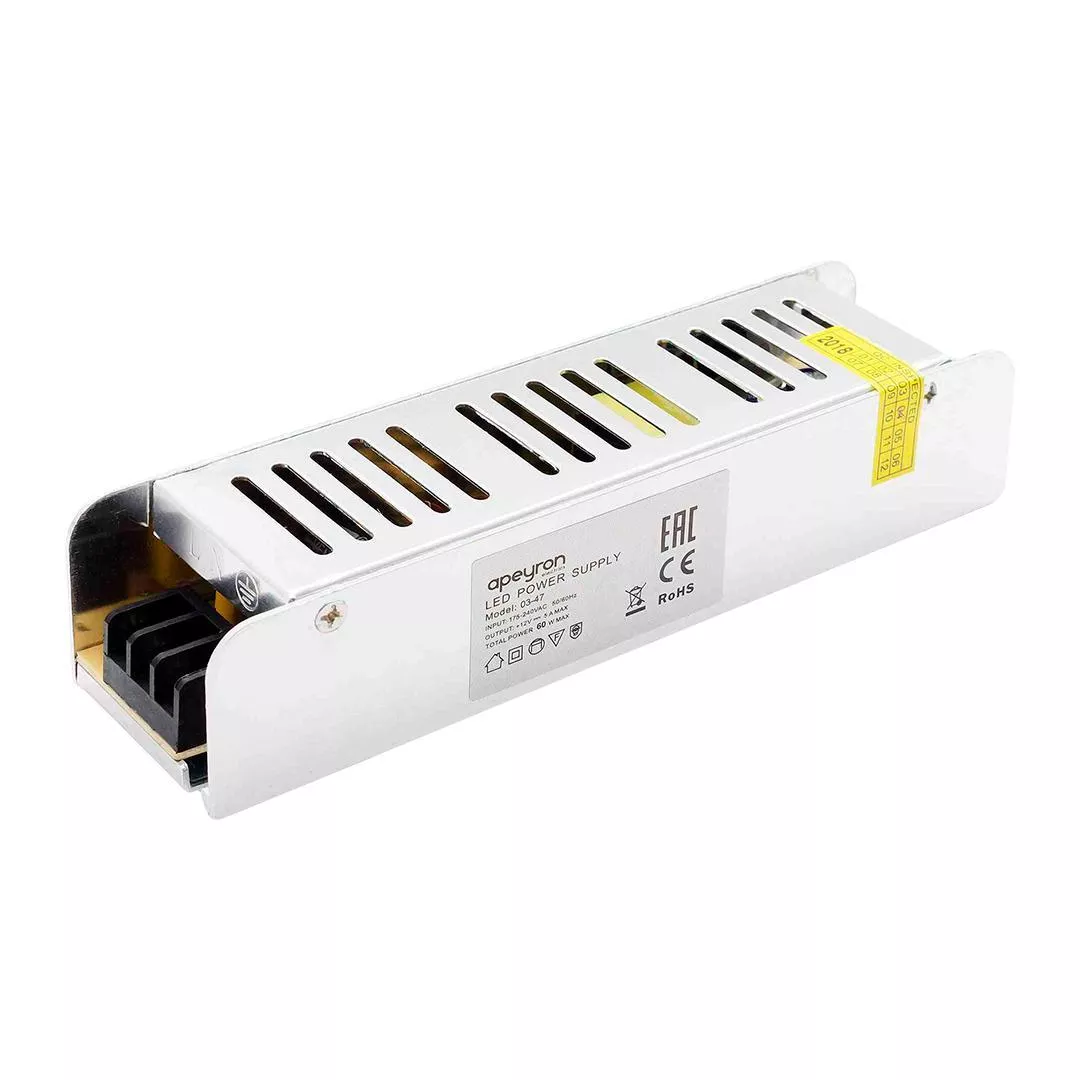 

Блок питания Apeyron 12V 60W IP20 5A 03-47