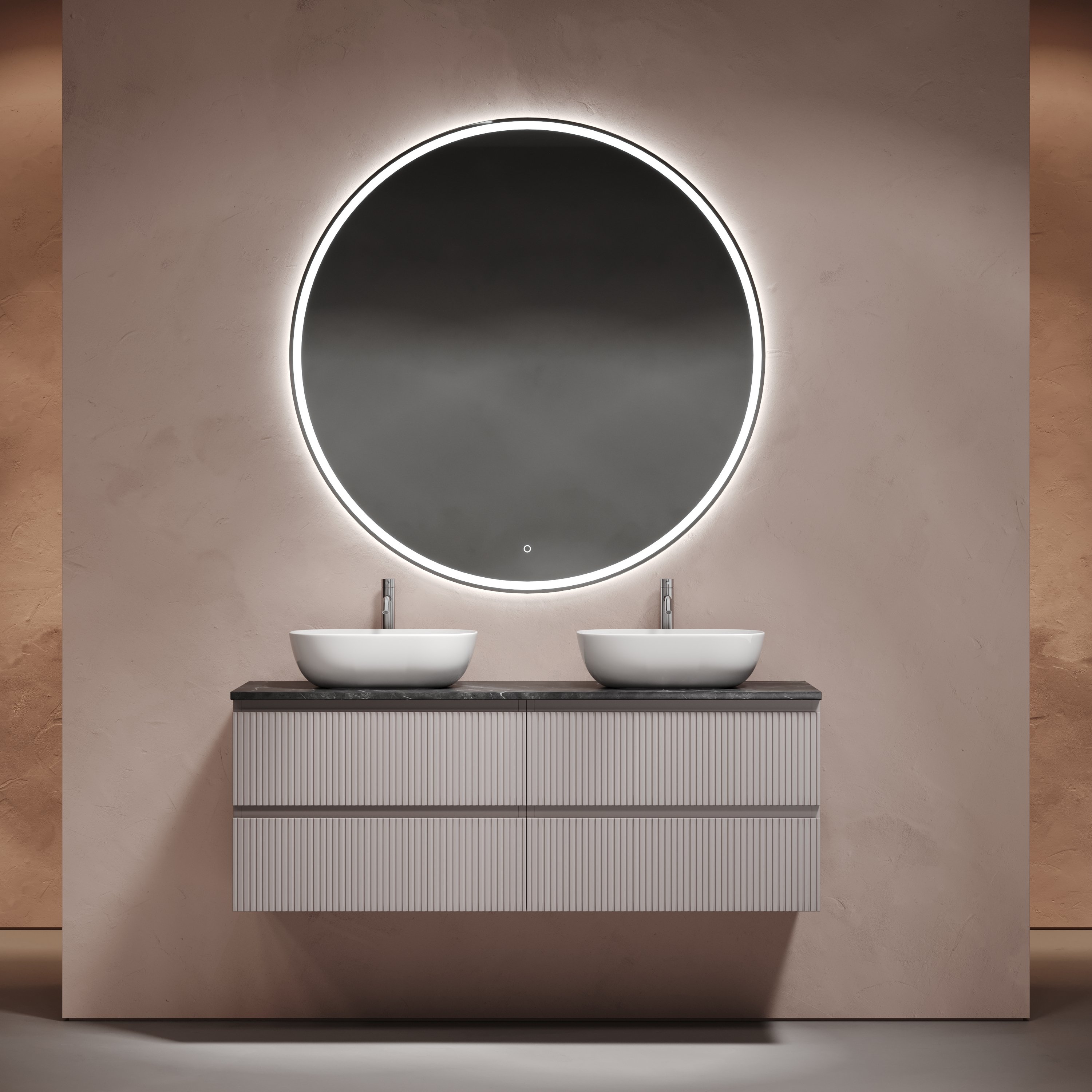 

Мебель для ванной комнаты Sancos Snob T 160 doha soft, столешница черный мрамор TT160A1X, раковина CN6009
