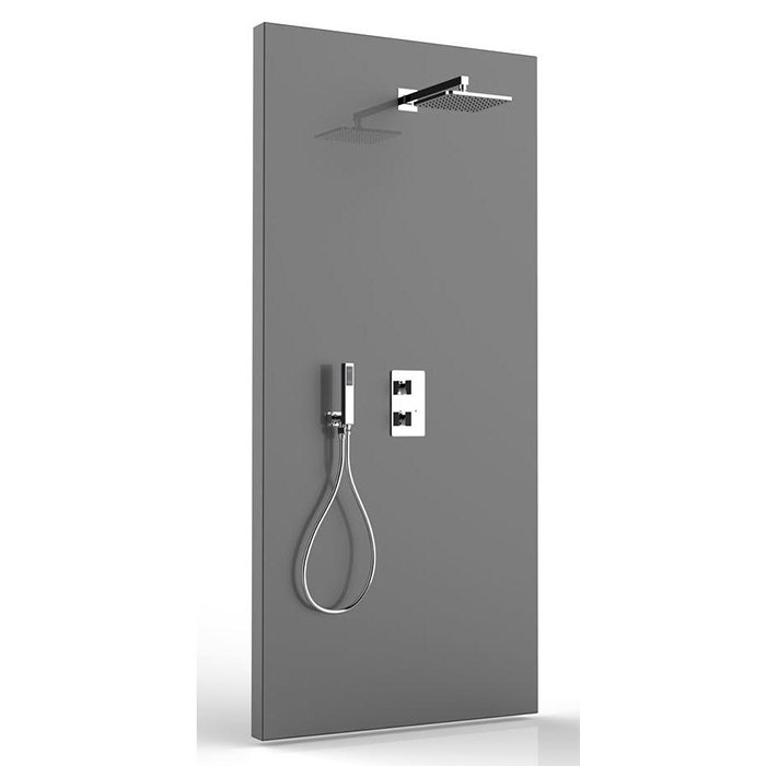 

COSMO Комплект: термостат.смесит.2 вых.+Z00125,верх. душ 230х230 мм, ручной душ CUBE с водорозеткой,шланг 150 см, цвет хром