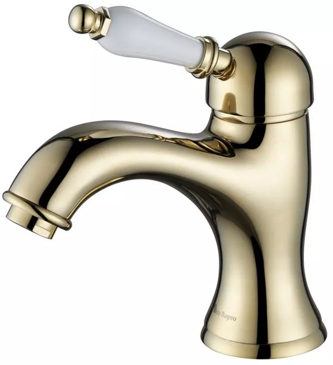 

Смеситель для раковины Aksy Bagno Biti золото (302 gold), Золото;белый