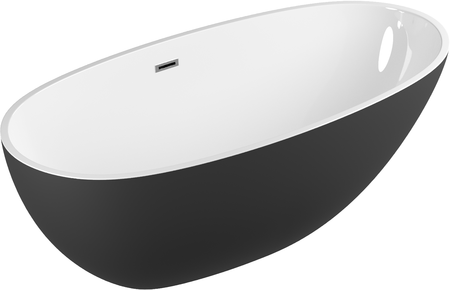 

Акриловая ванна Grossman Fly GR-1104MB 170x75 см, отдельностоящая, черная, овальная, со сливом-переливом, с донным клапаном
