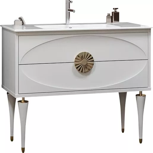 

Тумба для комплекта Smile Ибица 90 белая, фурнитура золото