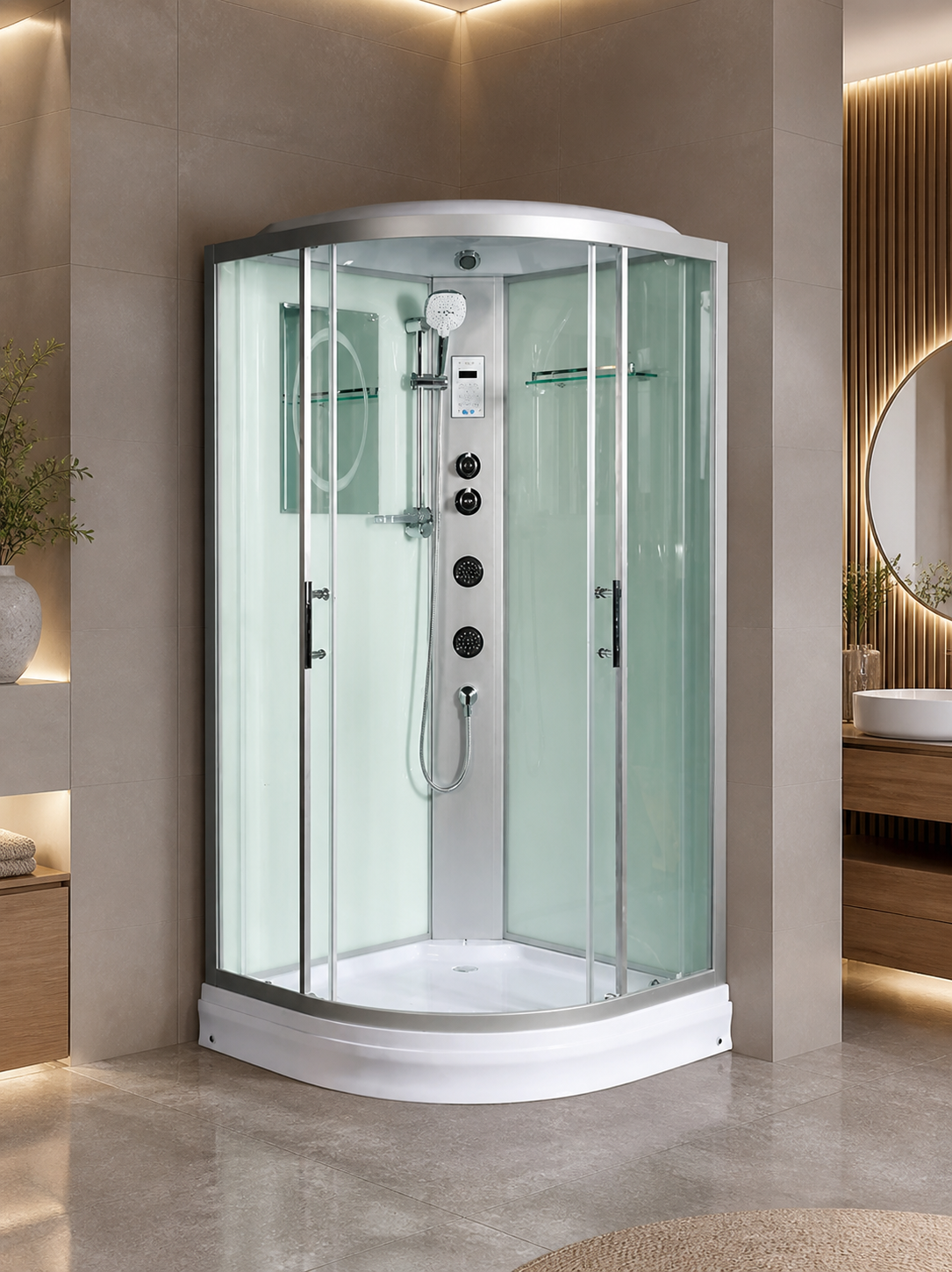 Душевая кабина WeltWasser WW500 Werra 904 90x90 10000003232 профиль хром, стекло прозрачное