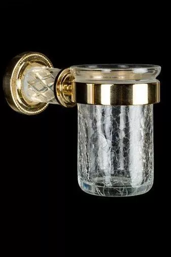 

Стакан для зубных щеток Boheme Murano crystal золотой глянцевый