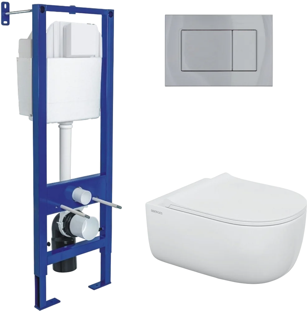 

Комплект унитаза Ego Xl Rimless с инсталляцией Atom белый, с сиденьем микролифт и клавишей смыва хром глянец