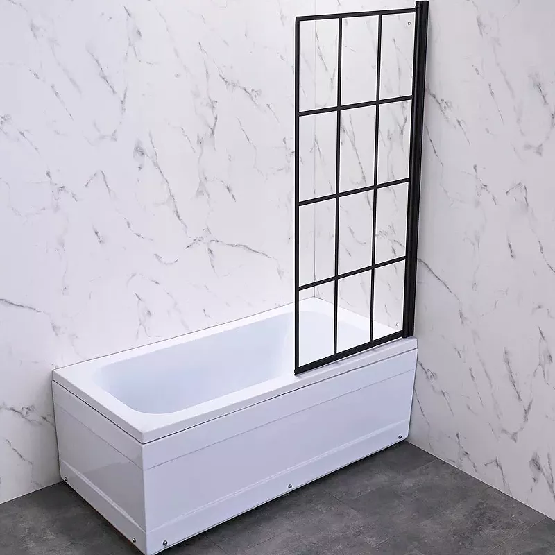 

Шторка на ванну Veconi Palau 70х150 R профиль черный стекло прозрачное