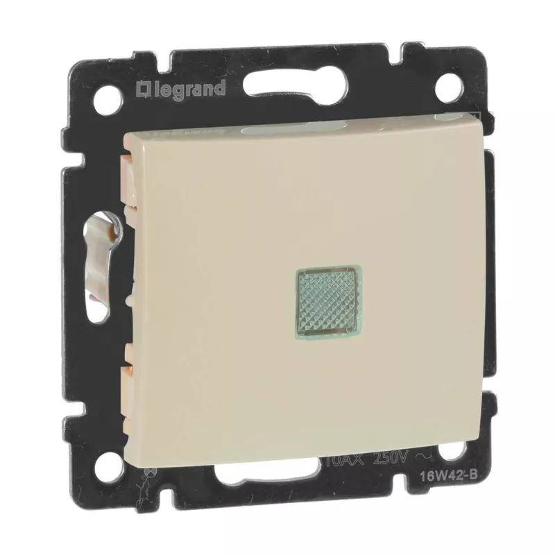 Выключатели Переключатель одноклавишный на 2 направления Legrand Valena 10A 250V с подсветкой слоновая кость 774326