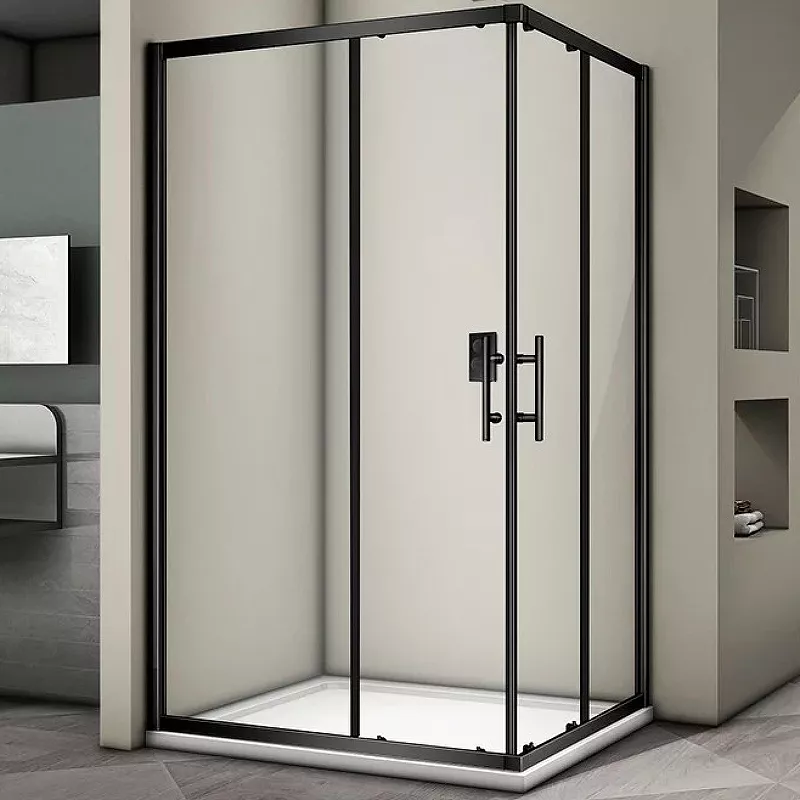 

Душевой уголок Veconi Rovigo 100х90 профиль черный стекло прозрачное