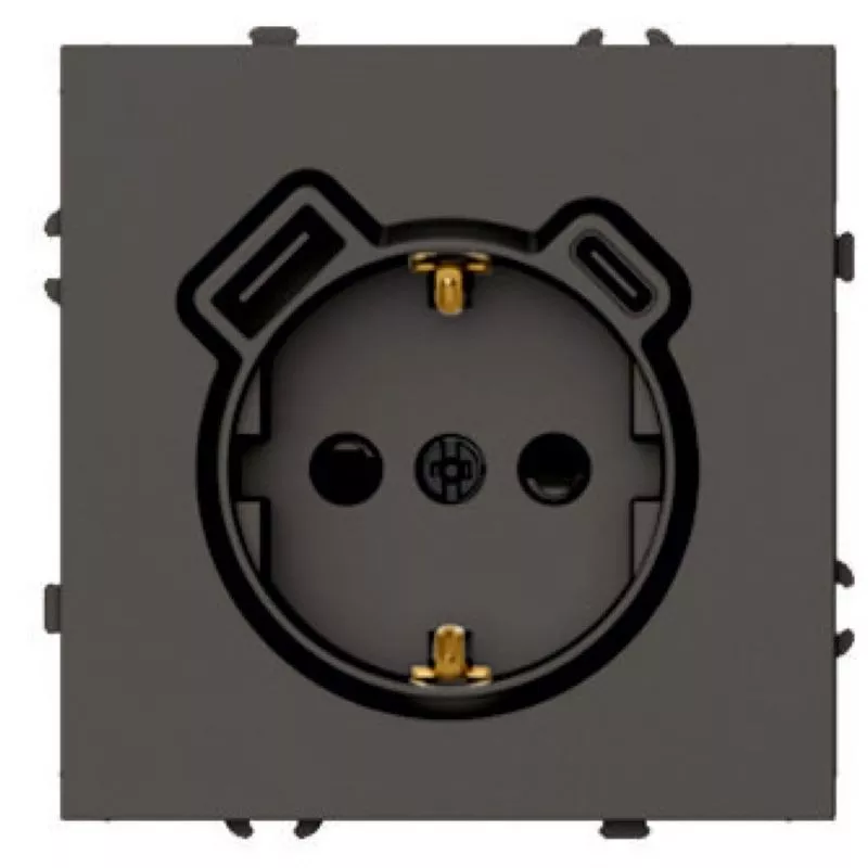 

Розетка 1-местная з/ш с/з 16А + USB + Type C (механизм) Stekker Эмили RST16-5119-09 антрацит soft touch 50361