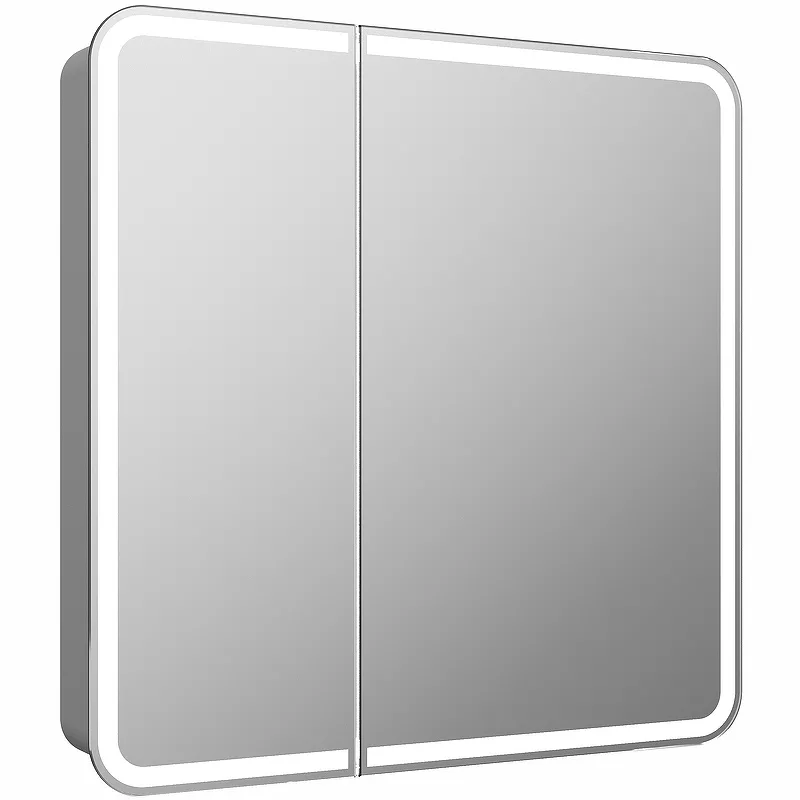 Зеркало-шкаф CONTINENT Elliott 80х80 с подсветкой белый