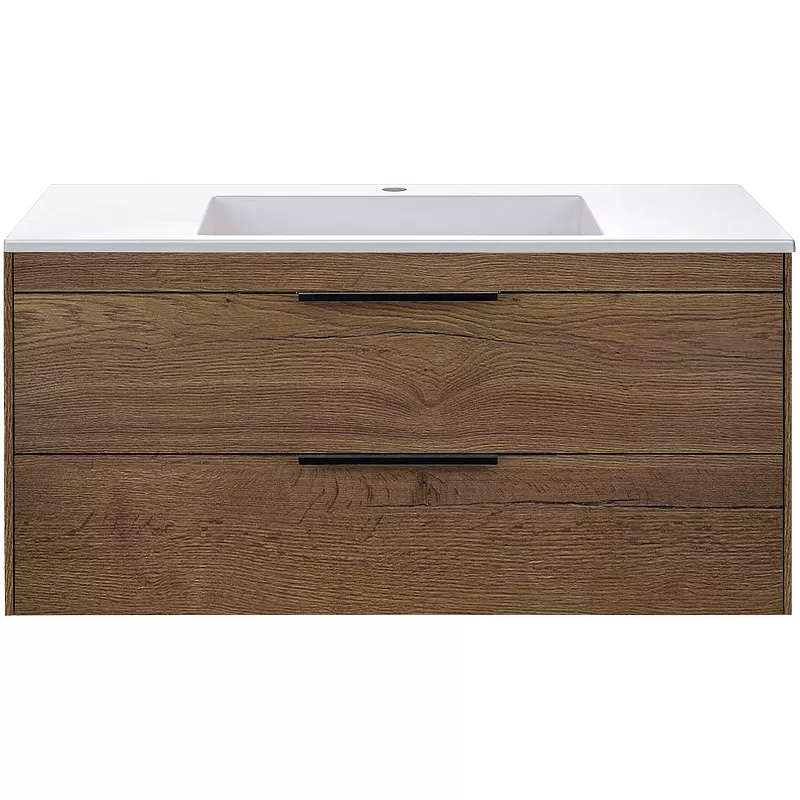 

Тумба под раковину Vincea Chiara 2D 100, подвесная, 2 ящика, дуб табак