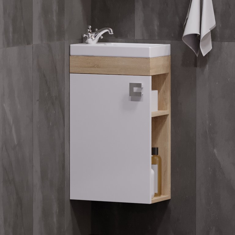 

Тумба под раковину без столешницы Corozo Комо 40, подвесная, сонома