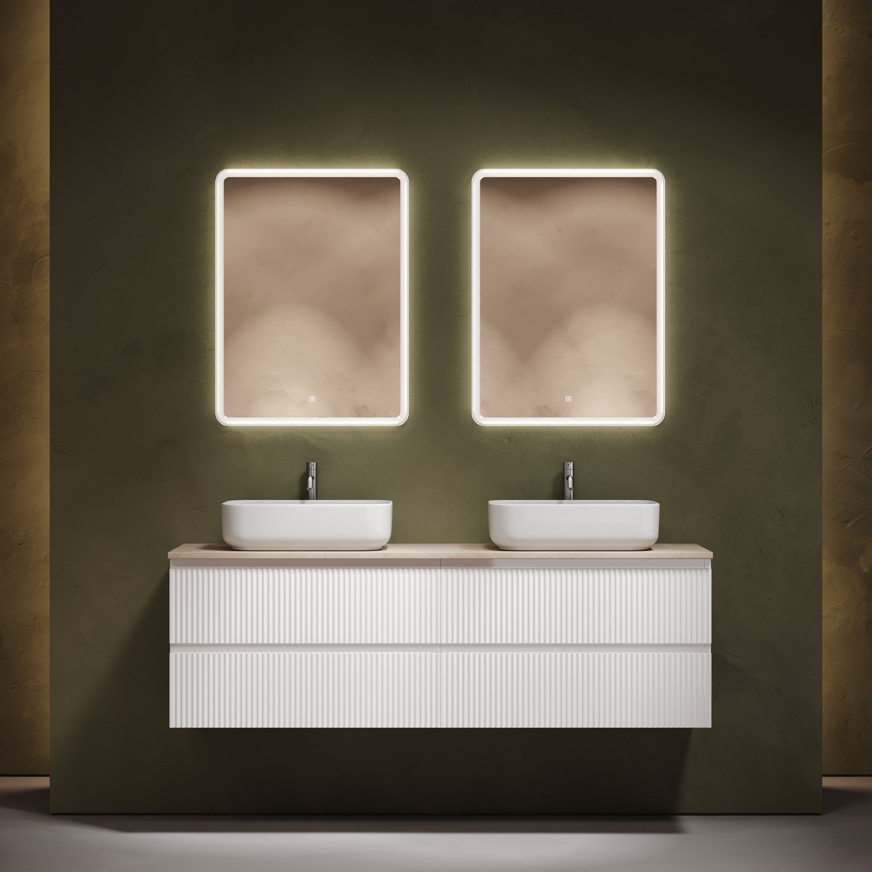 

Мебель для ванной комнаты Sancos Snob R 160 bianco, столешница бежевая TT160A2X, раковина CN5043