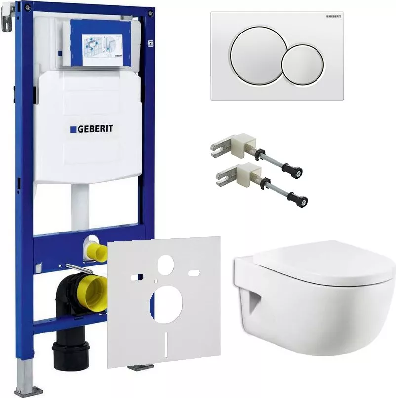 

Комплект Система инсталляции для унитазов Geberit Duofix UP320 111.300.00.5 + Чаша для унитаза подвесного Roca Meridian 346247000 + Кнопка смыва Geberit, Белый