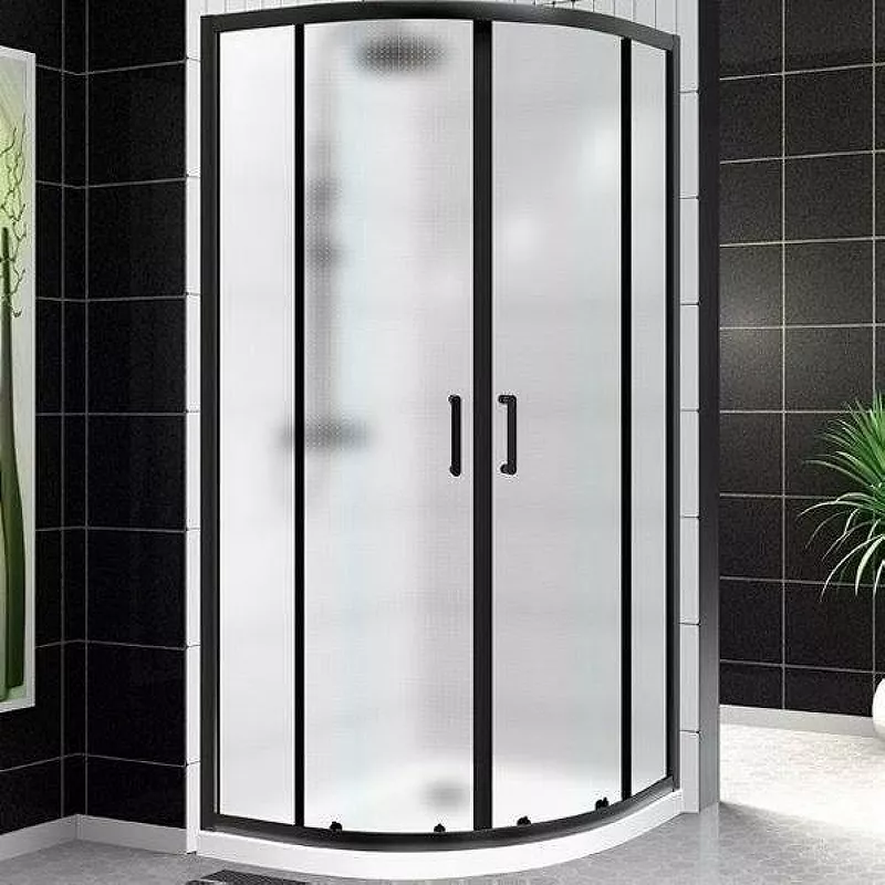

Душевой уголок BelBagno Uno 90х90 профиль черный стекло рифленое