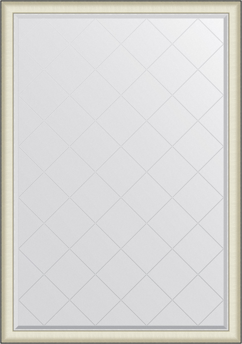 

Зеркало Evoform Exclusive-G BY 4576 129х184 белая кожа с хромом, с гравировкой в багетной раме