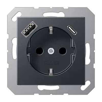 

Розетка 2K+З USB Typ AC Jung A1520-15CAANM