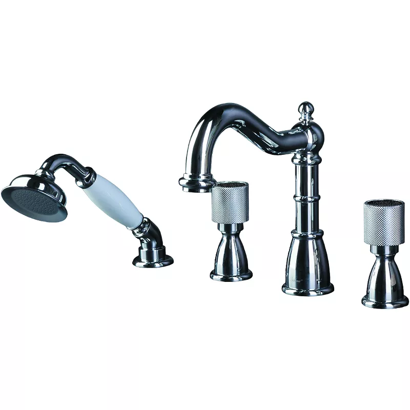 

Смеситель на борт ванны Boheme Royal Cristal хром с черными кристаллами Preciosa