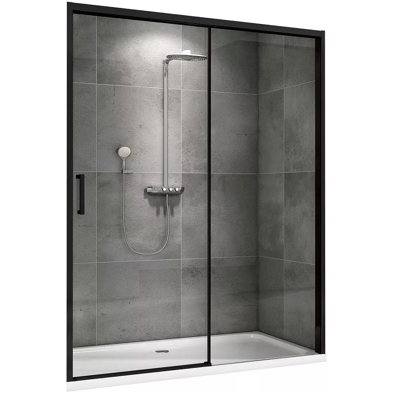 

Душевая дверь Abber Komfort 120х200 AG93120B черная, стекло прозрачное