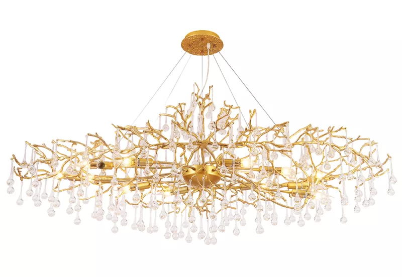 

Подвесная люстра Crystal Lux REINA V2 SP12 L1500 GOLD PEARL