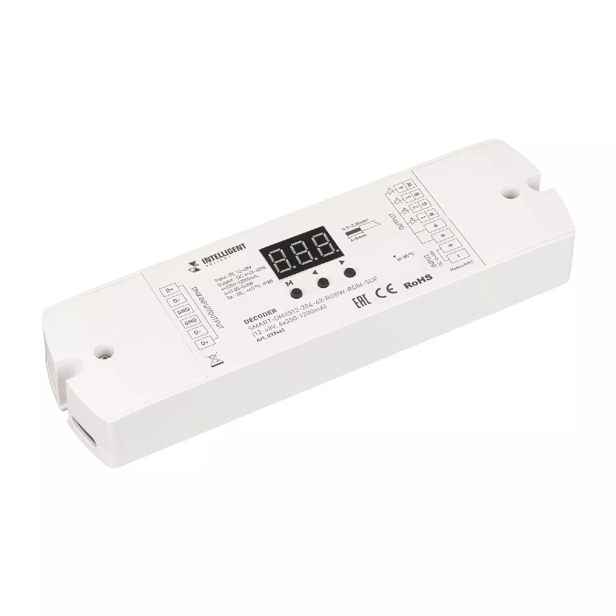 

Декодер Arlight SMART-DMX512-204-62-RGBW-RDM-SUF (12-48V, 4x350-1200mA) 037441