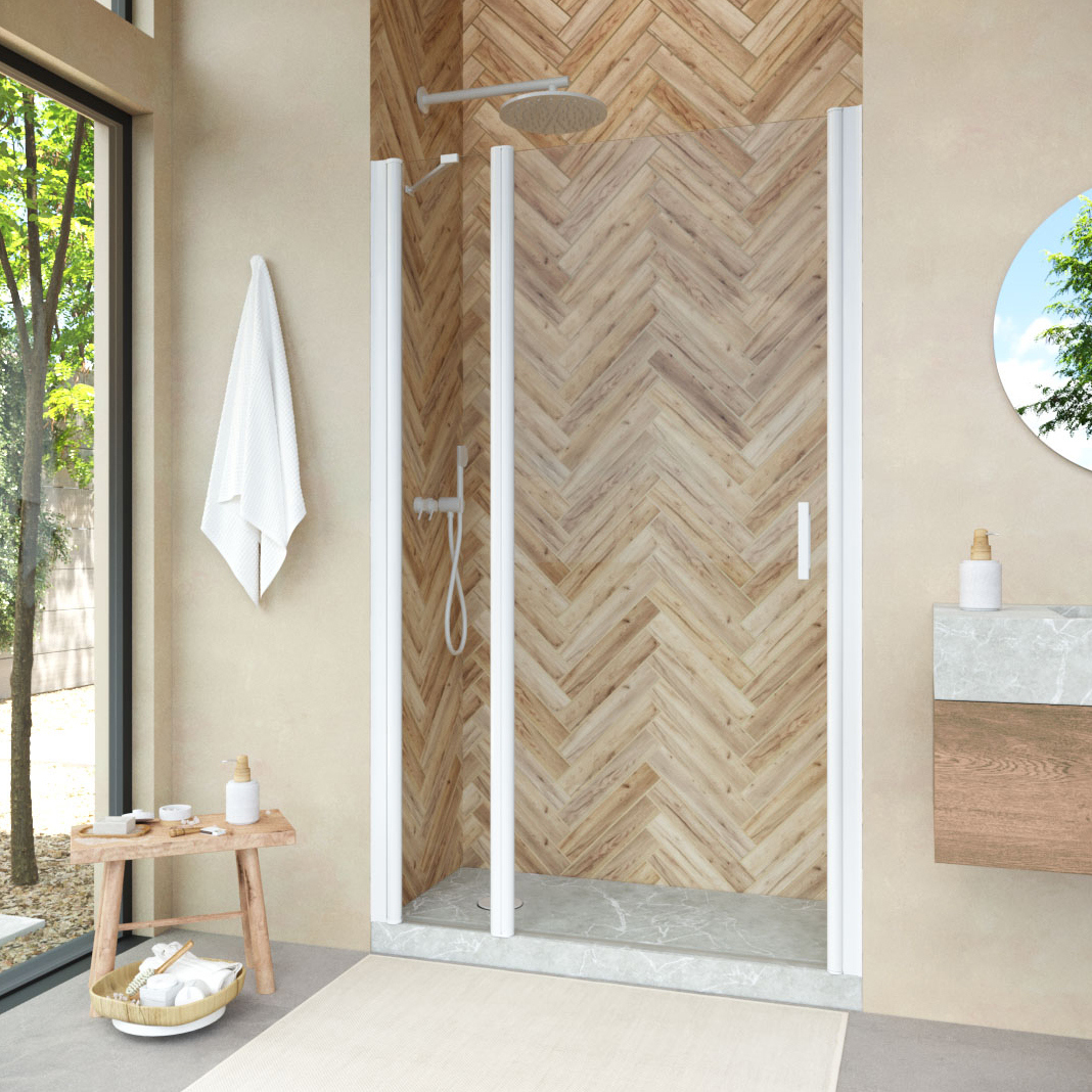 

Душевая дверь в нишу Vegas Glass EP-F-1 Novo 120 01 01 L профиль белый глянцевый, стекло прозрачное