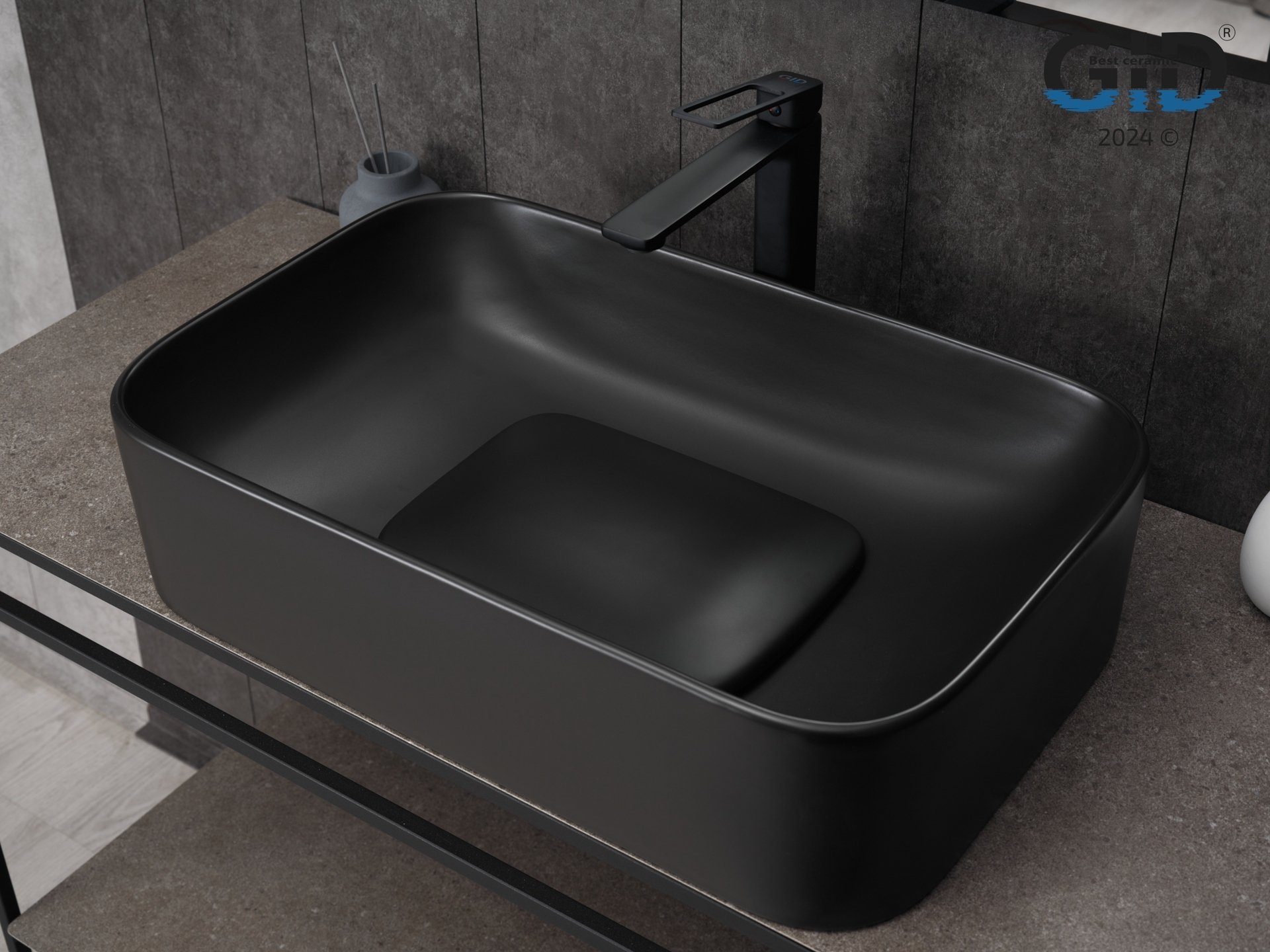 Накладная раковина Gid 61 Bm9598 черная матовая