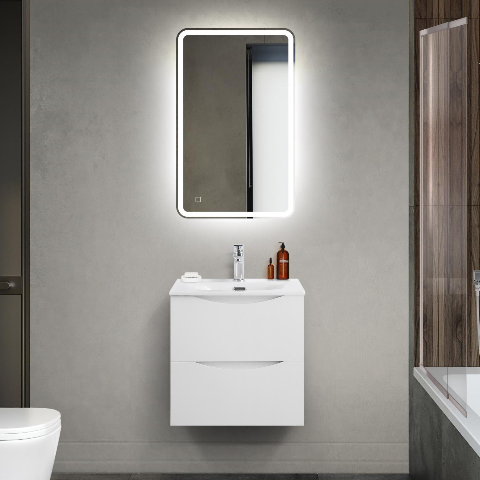 

Мебель для ванной комнаты BelBagno Marino-cer-mini 50 подвесная, bianco opaco