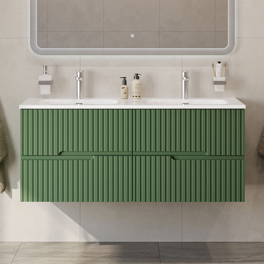 

Тумба под раковину без столешницы Cezares Duet 120 подвесная, 4 ящика, фисташковый софт