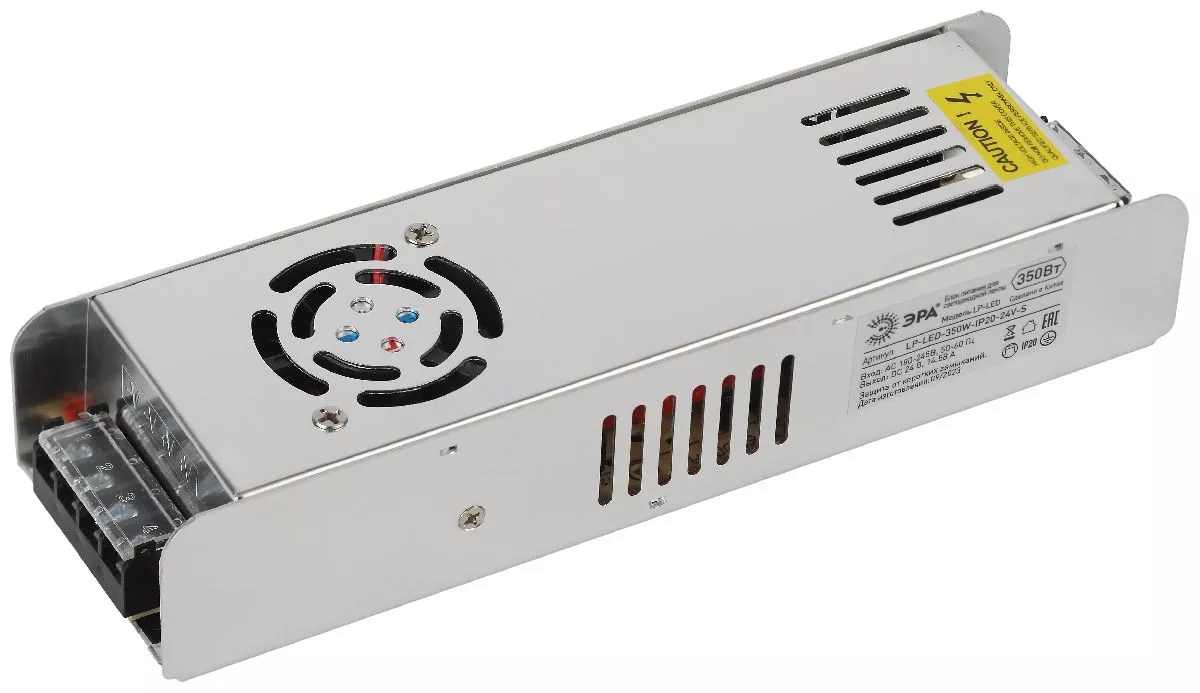

Блок питания Эра 350Вт DC24В 14.58A IP20 LP-LED-350W-IP20-24V-S Б0061133