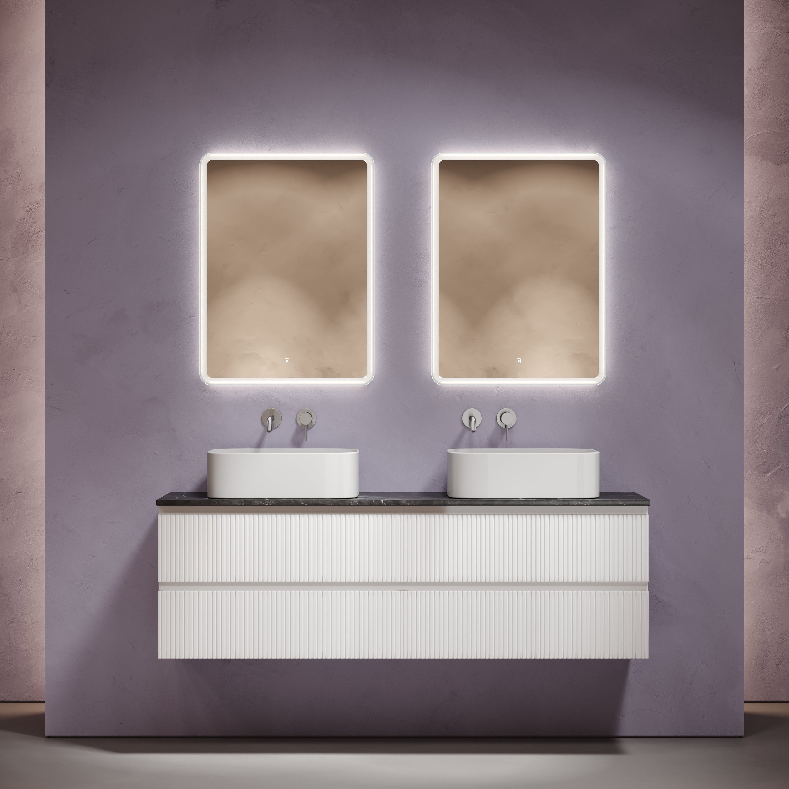 

Мебель для ванной комнаты Sancos Snob T 160 bianco, столешница черный мрамор TT160A1, раковина CN6052