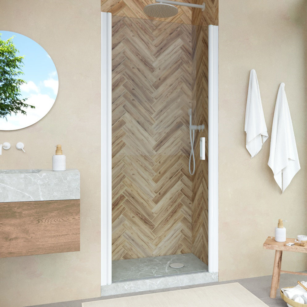 

Душевая дверь в нишу Vegas Glass EP Novo 80 01 01 профиль белый, стекло прозрачное