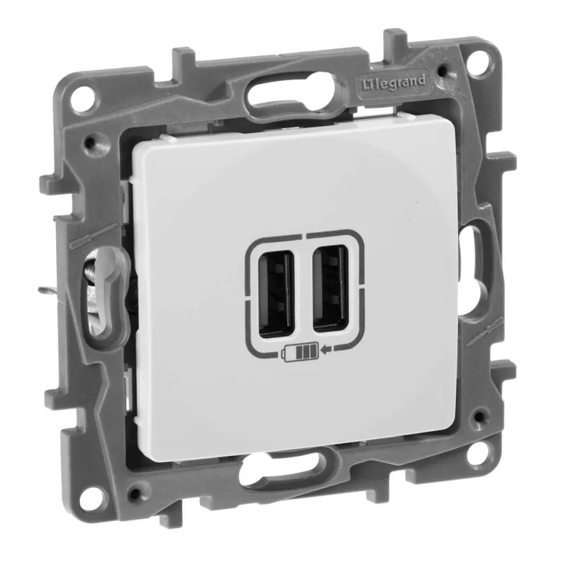 

Розетка 2хUSB Legrand Etika белая 672294